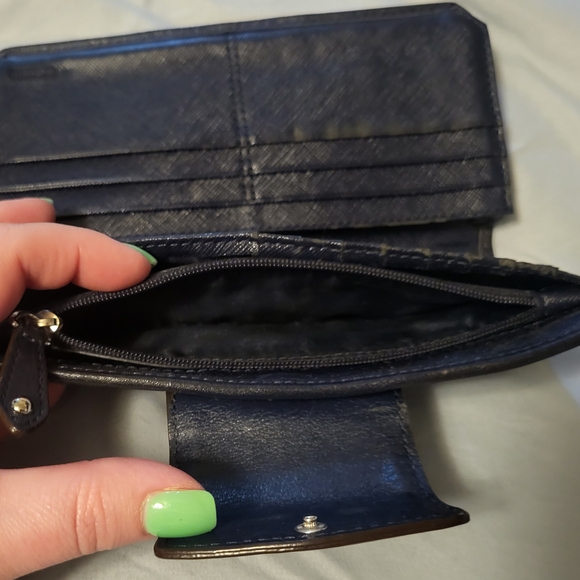 Coach Navy and Green Women's Wallet - Picture 5 of 5